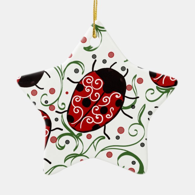 Ladybug Ceramic Tree Decoration (Front)