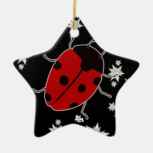 LADYBUG CERAMIC TREE DECORATION (Front)