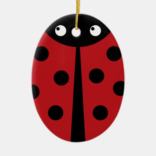 Ladybug Ceramic Tree Decoration (Front)