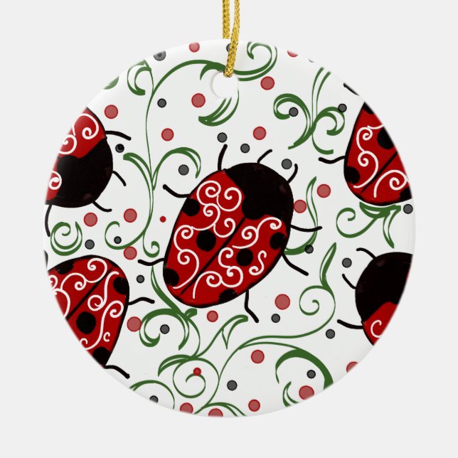 Ladybug Ceramic Tree Decoration (Front)