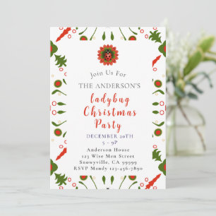 Ladybug Christmas Party Invitation
