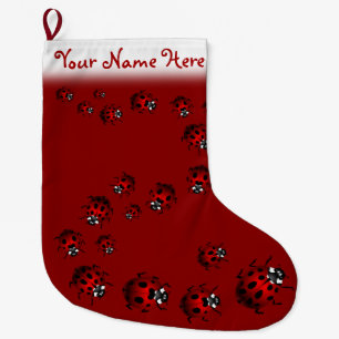 Ladybug Christmas Stocking Personalised Ladybird