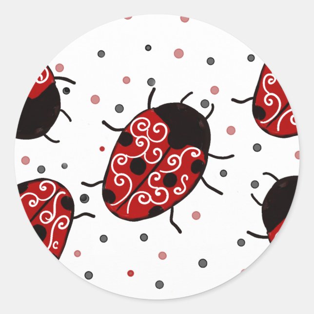 Ladybug Classic Round Sticker (Front)