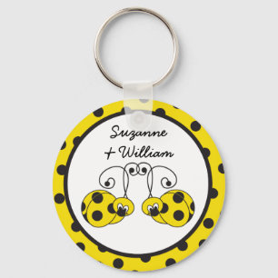 Ladybug Couple Yellow Keychain