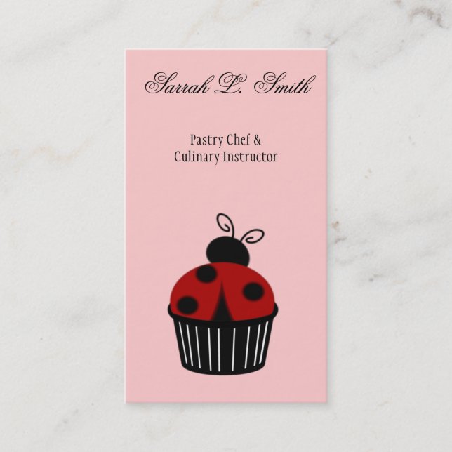 Ladybug Cupcake Business Card (Front)