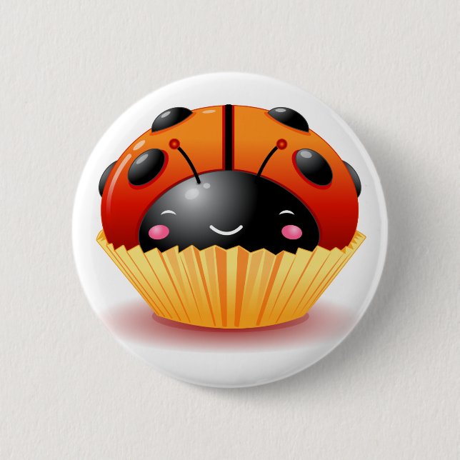 Ladybug Cupcake Button (Front)
