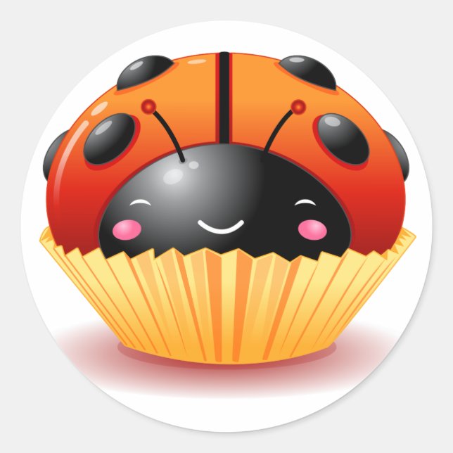 Ladybug Cupcake Sticker (Front)