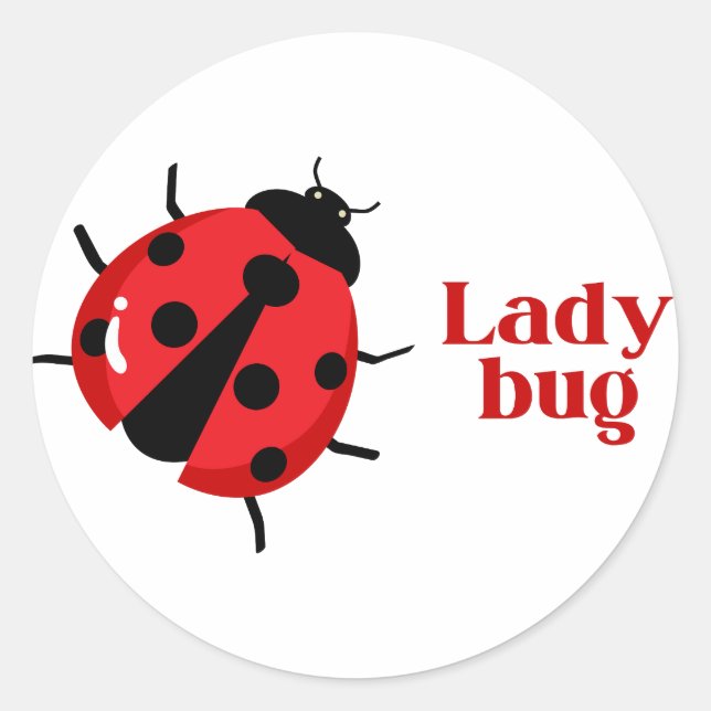 Ladybug Cute Animal Print Classic Round Sticker (Front)