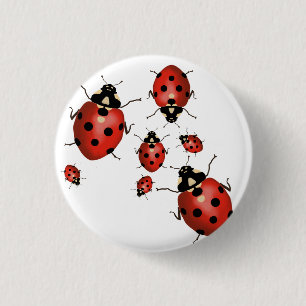 Ladybug Cute Hand-Drawn Red and Black 3 Cm Round Badge