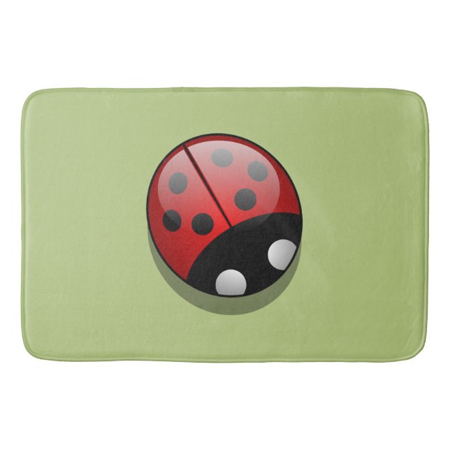 Ladybug, Cute Ladybug, Red Ladybug, Ladybird Bath Mat (Front)