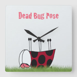 Ladybug Demonstrating The Dead Bug Pose ~ Clock