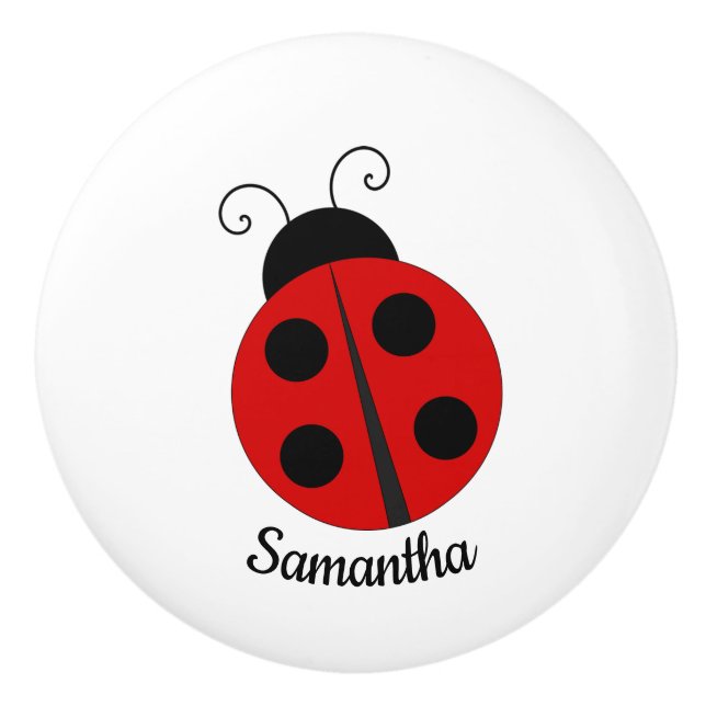 Ladybug Design Ceramic Knob (Front)