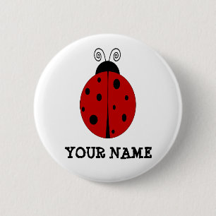 LADYBUG design customised with ANY NAME 6 Cm Round Badge