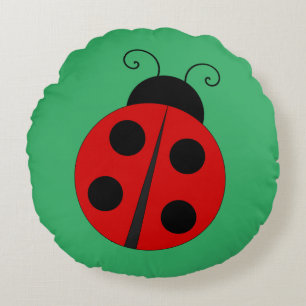 Ladybug Design Round Cushion