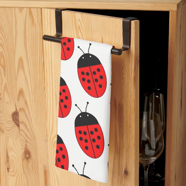 Ladybug Design Tea Towel (Thirds Fold)