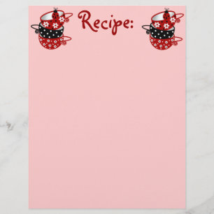 Ladybug Dishes Recipe Paper