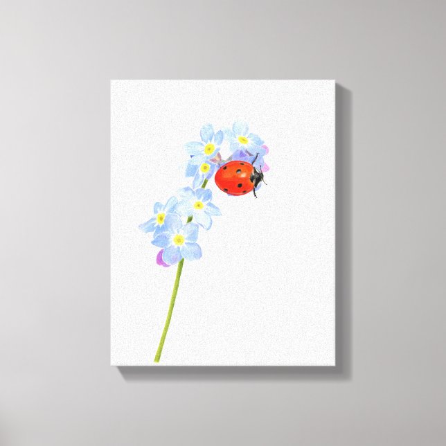 Ladybug drawing  canvas print (Front)