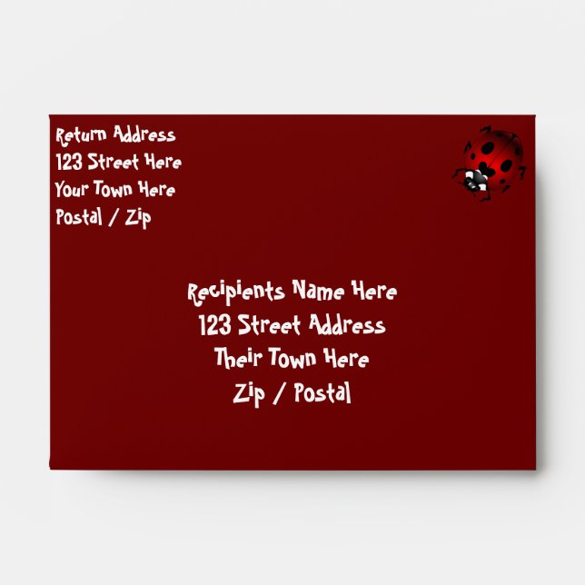Ladybug Envelopes Personalise Ladybug Envelopes (Front)