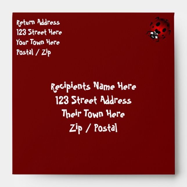 Ladybug Envelopes Personalise Ladybug Envelopes (Front)