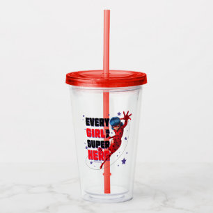 Ladybug Every Girl is a Super Hero Acrylic Tumbler