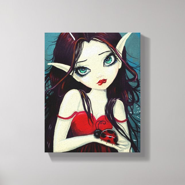 Ladybug Fairy Wrapped Canvas Print (Front)
