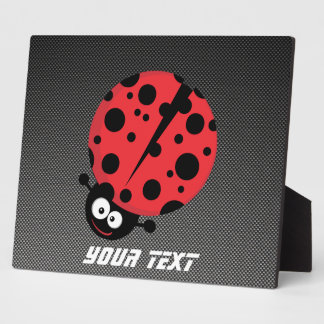 Ladybug; Faux Carbon Fibre Plaque