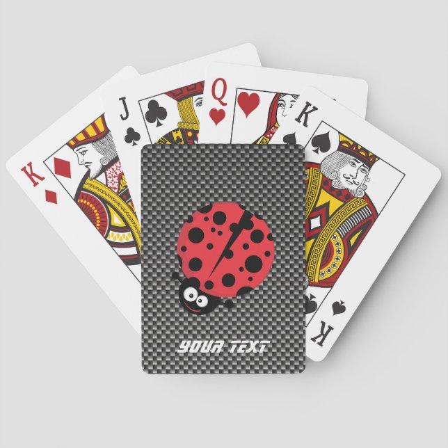 Ladybug; Faux Carbon Fibre Playing Cards (Back)