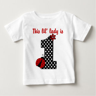 "Ladybug First Birthday" MONOGRAM RUFFLE TEE