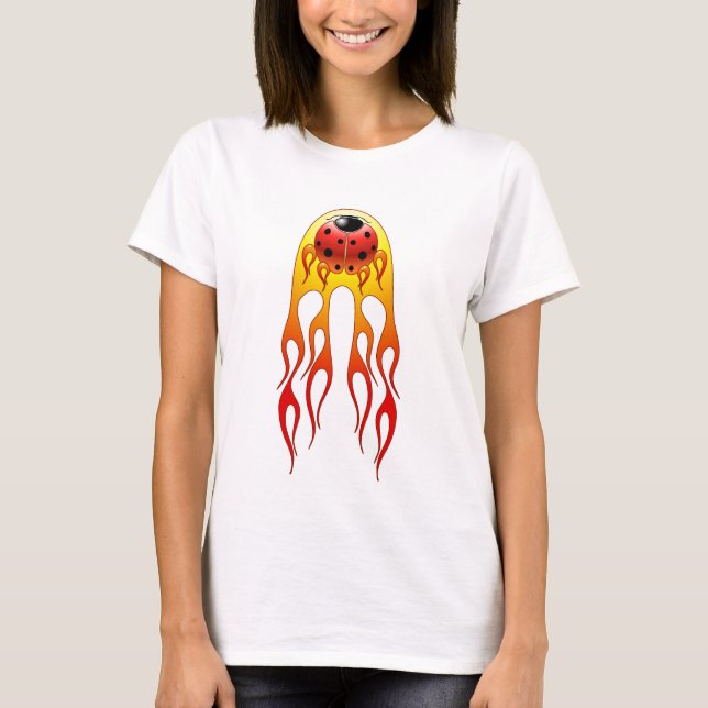 Ladybug Flames Womens Shirt (Front)