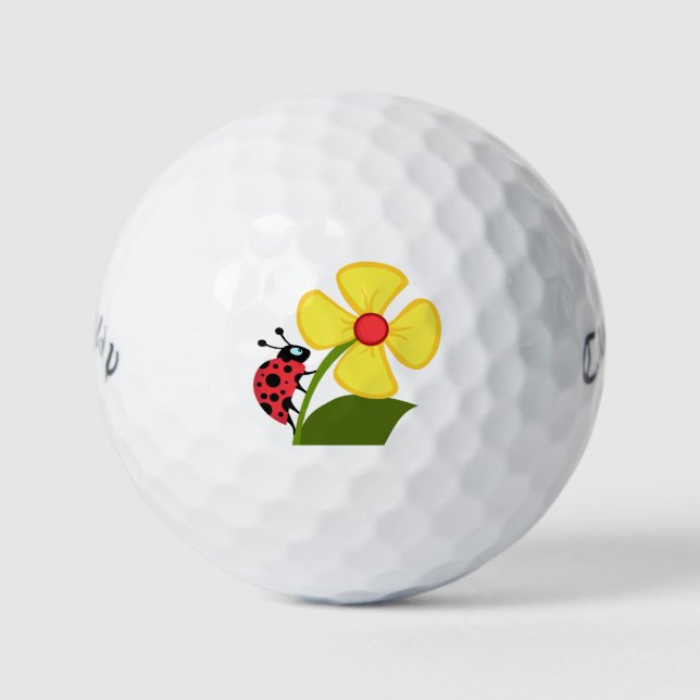Ladybug Flower   Golf Balls (Front)