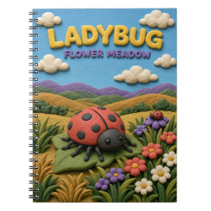 Ladybug, Flower Meadow Clay Art Notebook