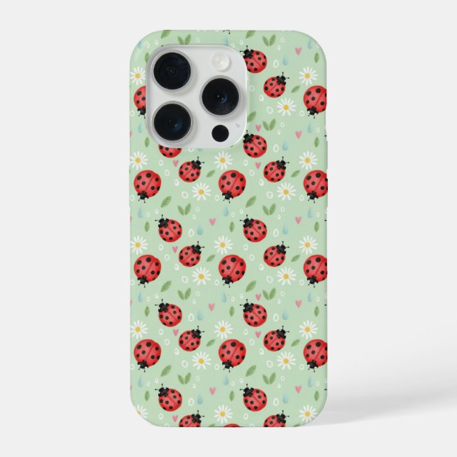 Ladybug Flower Pattern Phone Case (Back)