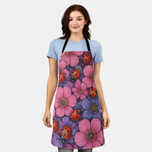 Ladybug Flowers Apron