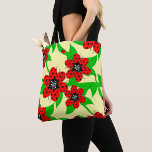 Ladybug Flowers Crossbody Bag