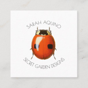 Ladybug Gardener Or Landscape Designer Square Business Card