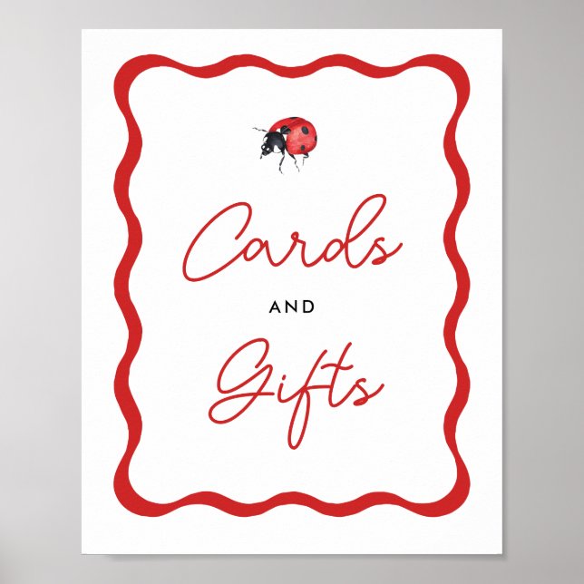 Ladybug Girl Birthday Cards and Gifts Sign (Front)