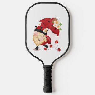 Ladybug Gnome of Love Pickleball Paddle