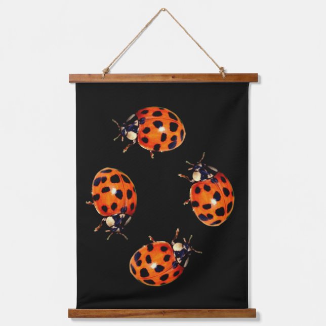 Ladybug Go Round Abstract Hanging Tapestry (Front)