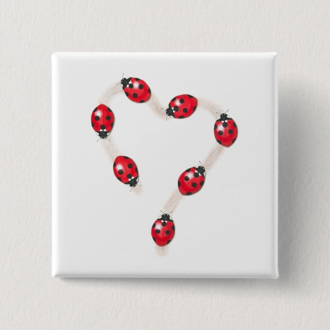 Ladybug Heart Button (Front)