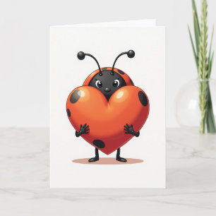 Ladybug Heart Love Card