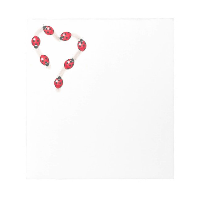 Ladybug Heart Notepad (Front)