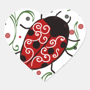 Ladybug Heart Sticker