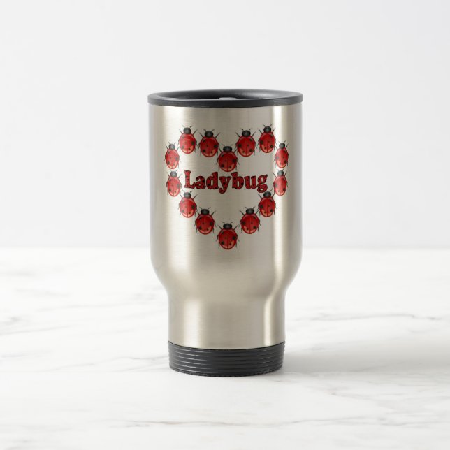 Ladybug Heart Travel Coffee Mug (Center)