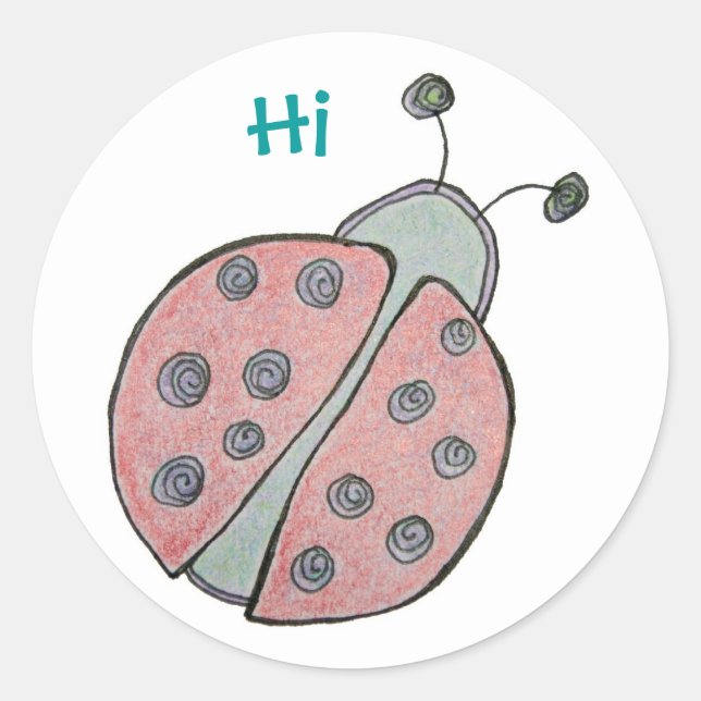 Ladybug "Hi" sticker (Front)