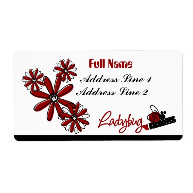 Ladybug Hot-lips Avery Label (Front)