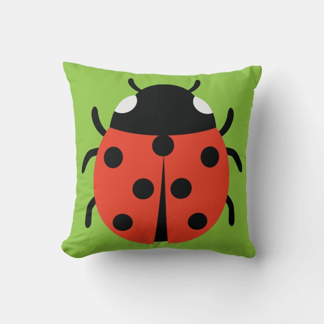 Ladybug Illustration Cushion (Front)