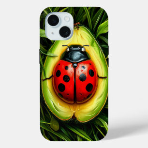 Ladybug in Avocado Fruit Aesthetic Food Animal iPhone 15 Case