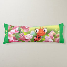 Ladybug in flower garden.Giant custom Body Cushion
