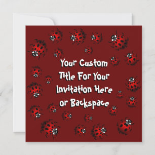 Ladybug Invitations Personalised Red Ladybug RSVP