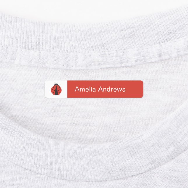 Ladybug Iron on Name Labels for School Camp (Affixed)
